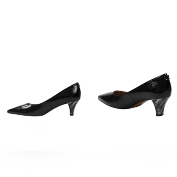 Women’s Dress Shoes Size 7.5 Black ASILAH Crinkle Patent J.RENEE Pumps AUTHENTIC - Picture 8 of 9